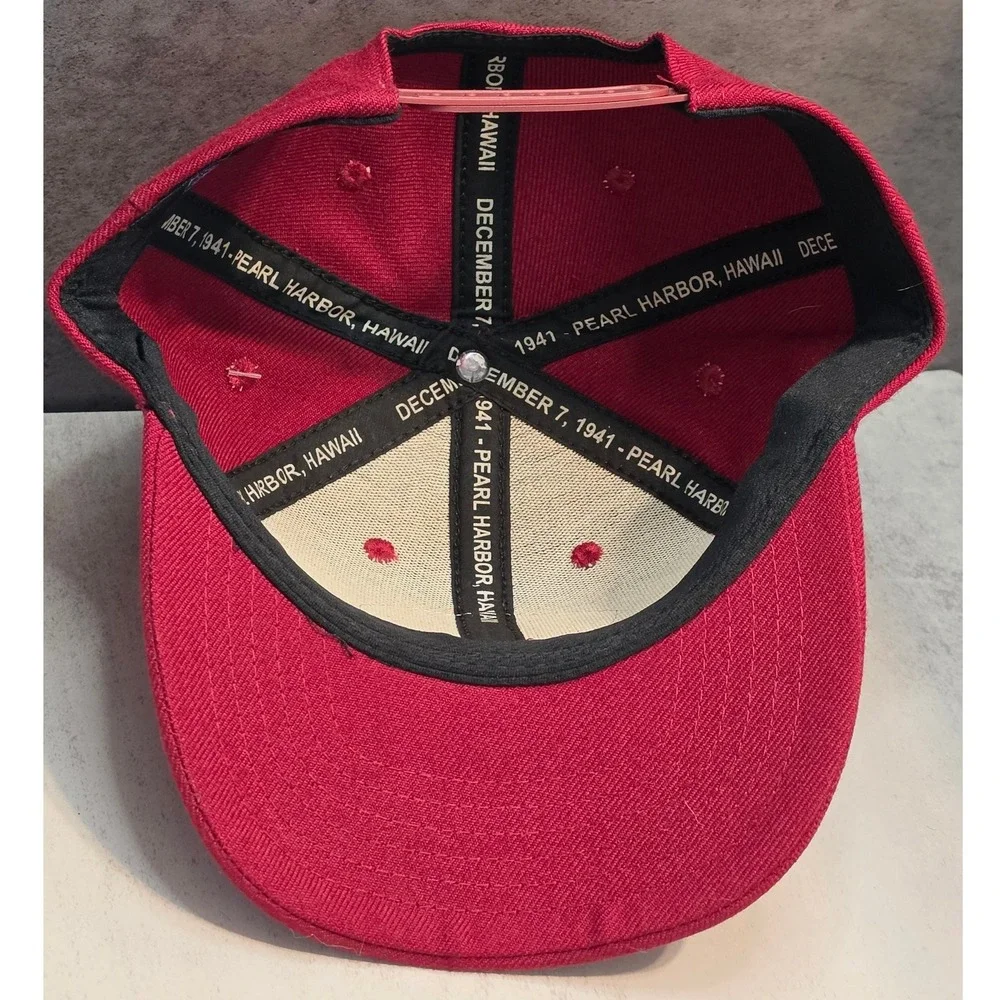 Pearl Harbor Hawaii Pacific Historic Parks Snapback Hat Memorial Patch Cardinal